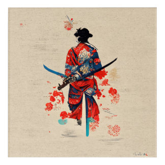 Vintage Samurai Warrior Acrylic Wall Art