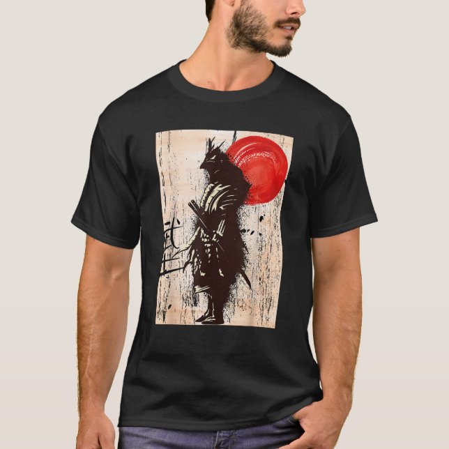 Vintage Samurai Warrior Bushido Code Japanese Swor T-Shirt (Front)