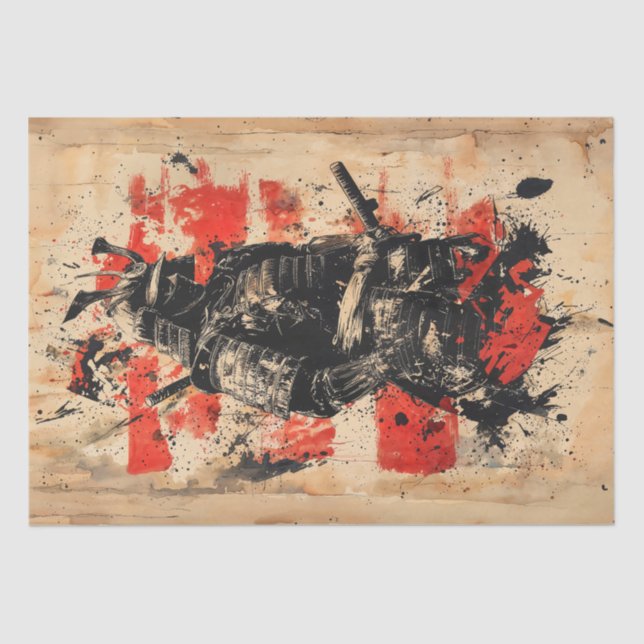 Vintage Samurai Warrior Painting Tissue Paper (Front)