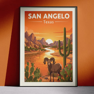 Vintage San Angelo Texas Poster