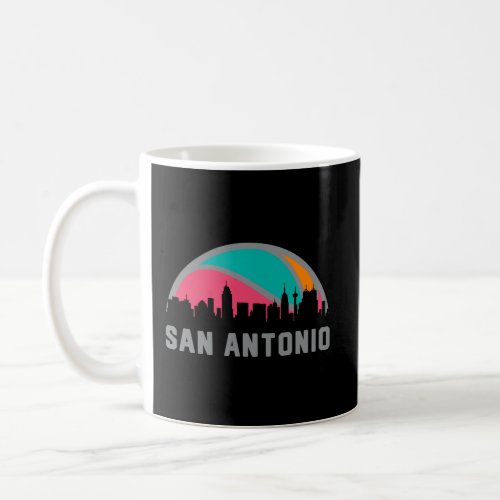 Vintage San Antonio Basketball City Skyline Coffee Mug
