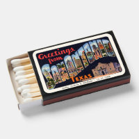 Vintage San Antonio Postcard Custom Matchbox Favor