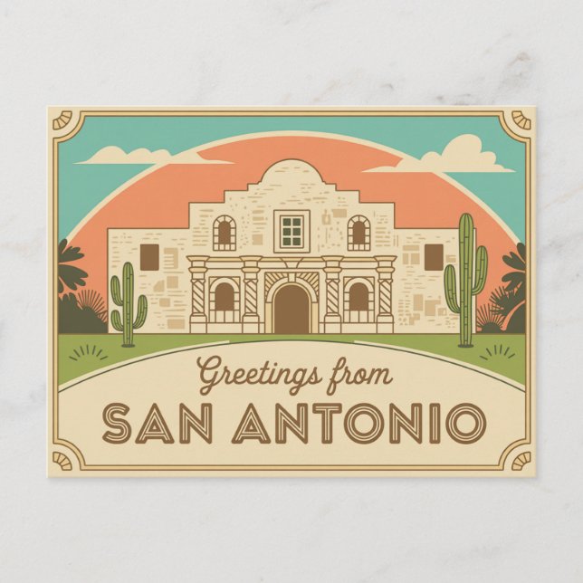 Vintage San Antonio Postcard | Greetings from (Front)