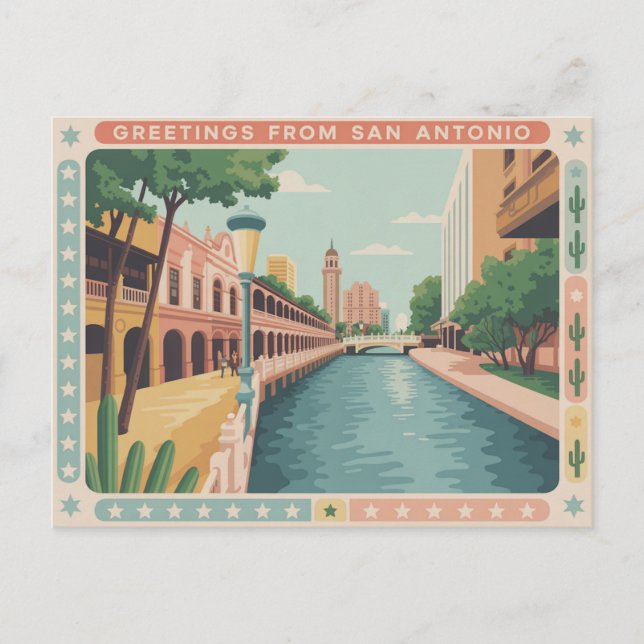 Vintage San Antonio Postcard | Greetings from (Front)
