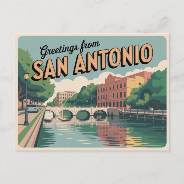 Vintage San Antonio Postcard | Greetings from (Front)