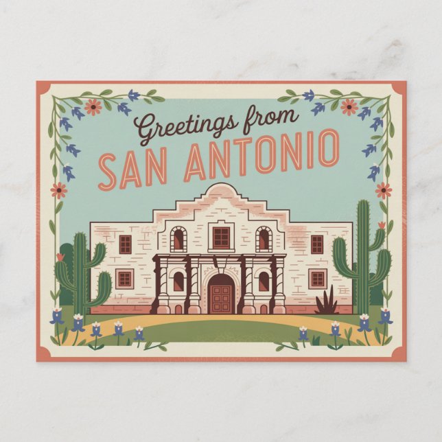 Vintage San Antonio Postcard | Greetings from (Front)