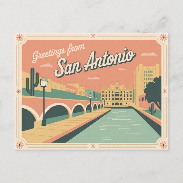 Vintage San Antonio Postcard | Greetings from (Front)