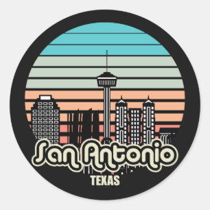 Vintage San Antonio Texas Classic Round Sticker