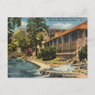 L635 Antique Chrome Postcard Holiday Inn San Antonio TX  NorthEast pool multivie 