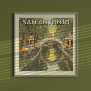 Vintage San Antonio Texas Poster