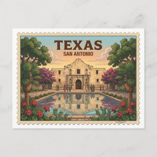 Vintage San Antonio Texas The Alamo Travel Postcard