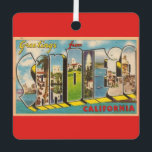 Vintage San Diego CA Ornament<br><div class="desc">An old colorful postcard greeting from San Diego,  California. Purchase as is or change the image on the back to add a personal greeting.</div>