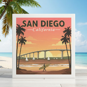 Vintage San Diego California Ceramic Tile