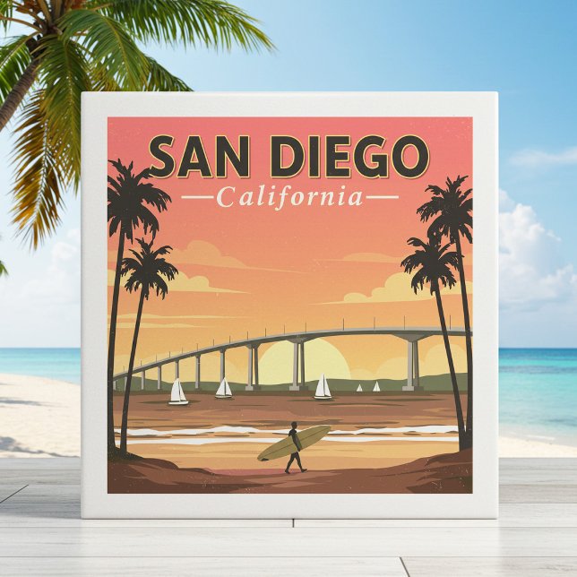 Vintage San Diego California Ceramic Tile (Creator Uploaded)
