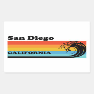 Vintage San Diego California Rectangular Sticker