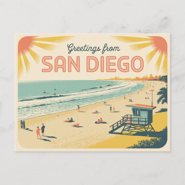 Vintage San Diego Postcard | Greetings from (Front)