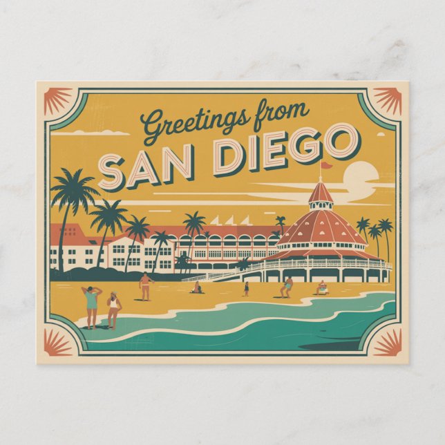 Vintage San Diego Postcard | Greetings from (Front)