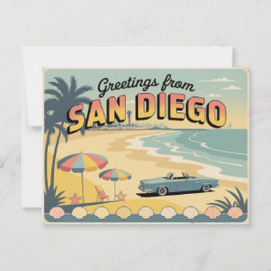 Vintage San Diego Postcard Greetings from