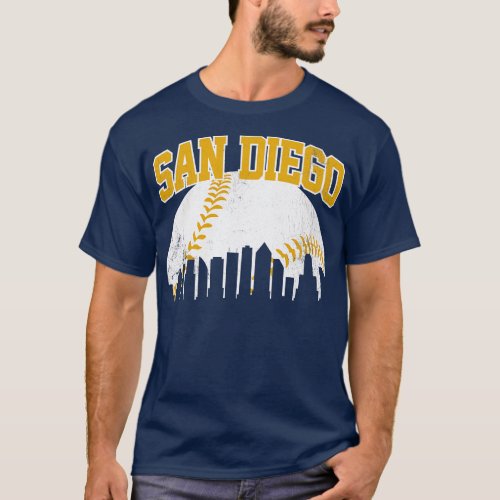 Vintage San Diego Skyline City Gameday Retro Vinta T_Shirt