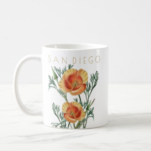 Vintage San Diego state flower travel midcentury   Coffee Mug