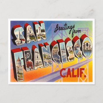 Vintage San Francisco Announcement Postcard by vintage_gift_shop at Zazzle