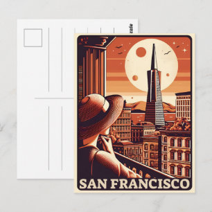 Vintage San Francisco, Ca balcony view gifts Postcard