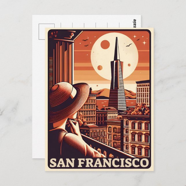 Vintage San Francisco, Ca balcony view gifts Postcard (Front/Back)