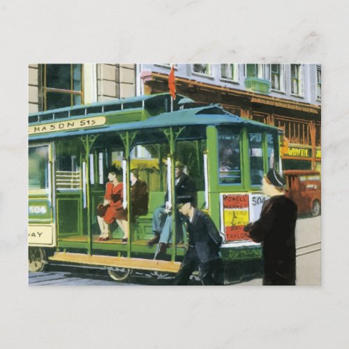 Vintage San Francisco Cable Car Postcard