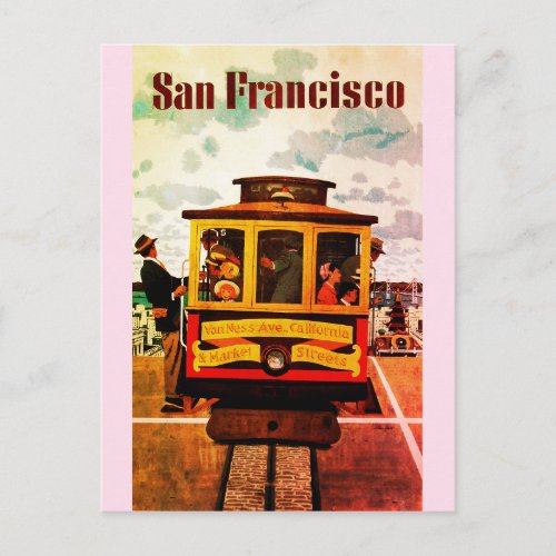 Vintage San Francisco California Cable Car Postcard