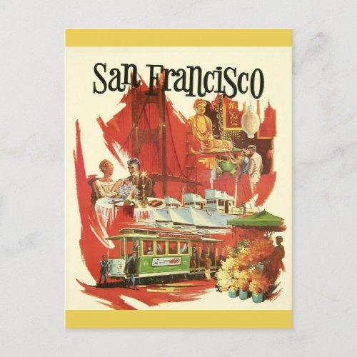 Vintage San Francisco California City Landmarks Postcard