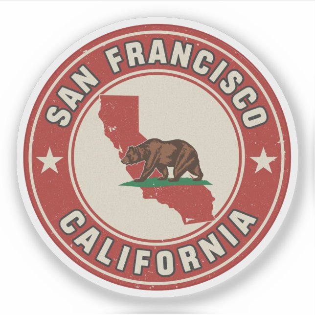 Vintage San Francisco, California gifts Sticker (Front)