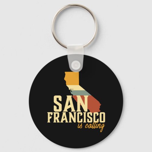 Vintage San Francisco California USA City Map Keychain