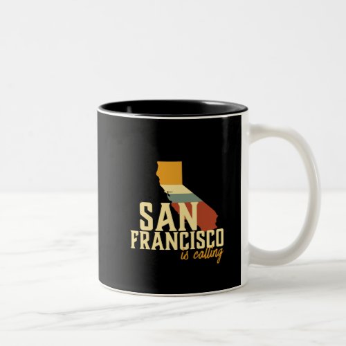 Vintage San Francisco California USA City Map Two_Tone Coffee Mug