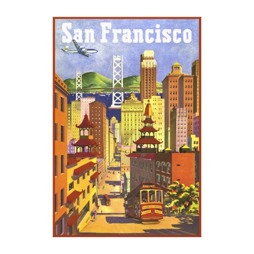 Vintage San Francisco Canvas Print | Zazzle