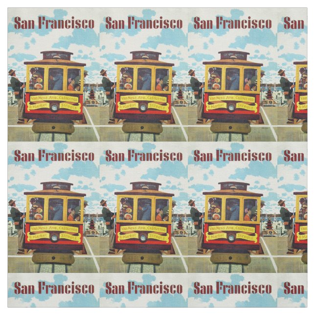 Vintage San Francisco customizable fabric (Swatch)
