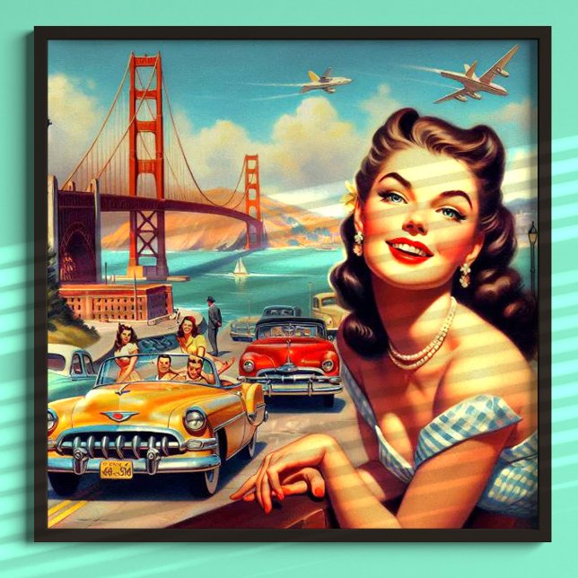 Vintage San Francisco Girl Illustration Poster (Creator Uploaded)
