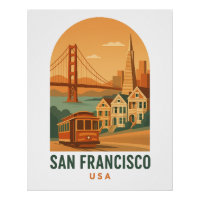 Vintage San Francisco Golden Gate Bridge Travel