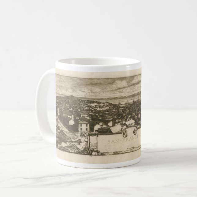 Vintage San Francisco Illustration Coffee Mug (Front Left)