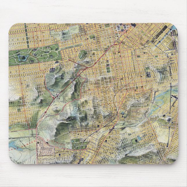 Vintage San Francisco Map Mouse Pad (Front)