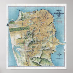 Vintage San Francisco Map Poster