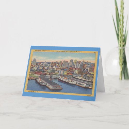 Vintage  San Francisco Piers Card