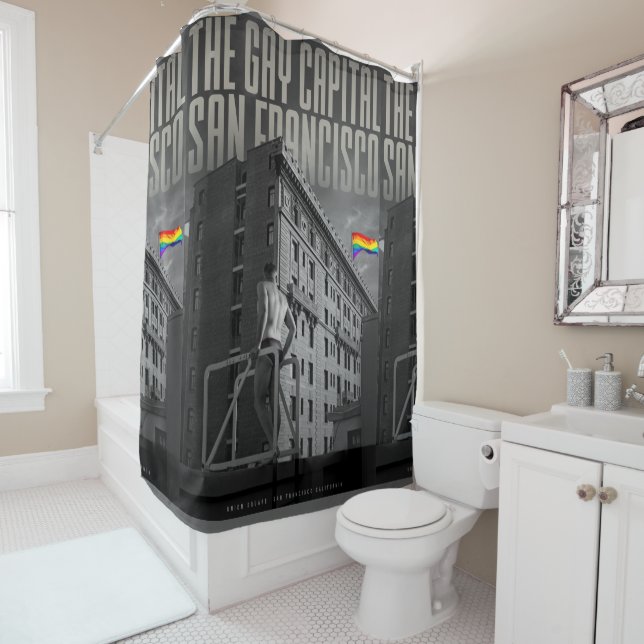 Vintage San Francisco Shower Curtain (In Situ)