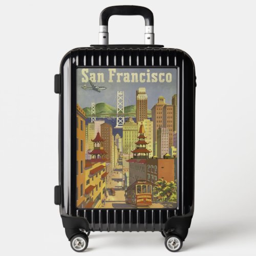 Vintage San Francisco Street Travel Poster Luggage