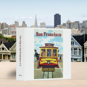 Vintage San Francisco Streetcar Poster Scrapbook 3 Ring Binder