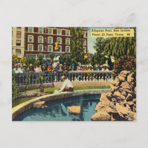 Vintage San Jacinto Plaza, El Paso, Texas Postcard