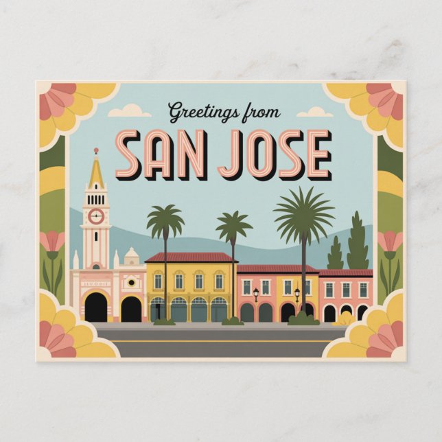 Vintage San Jose Postcard | Greetings from (Front)
