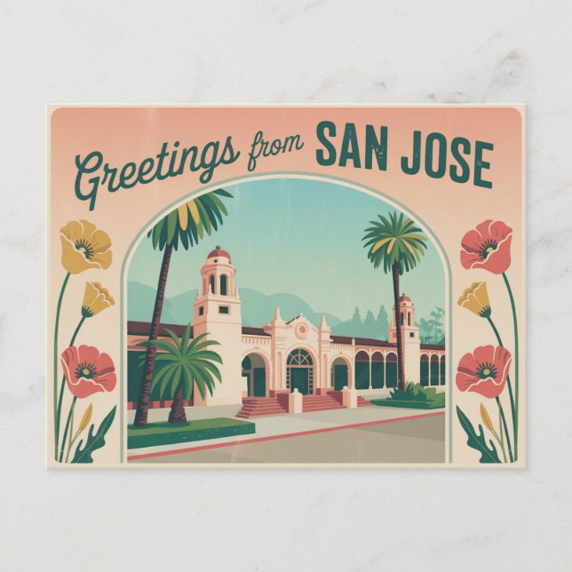 Vintage San Jose Postcard | Greetings from (Front)