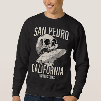 Vintage San Pedro Beach California CA Retro Surfer Sweatshirt