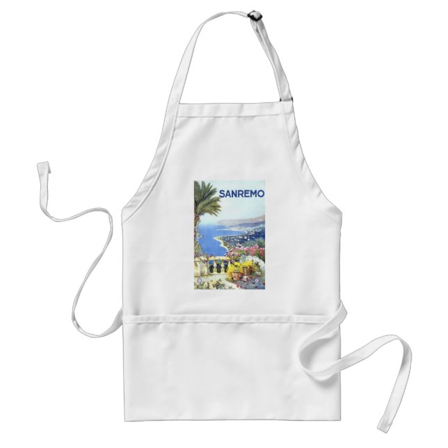 Vintage San Remo Italy Europe Travel Adult Apron (Front)