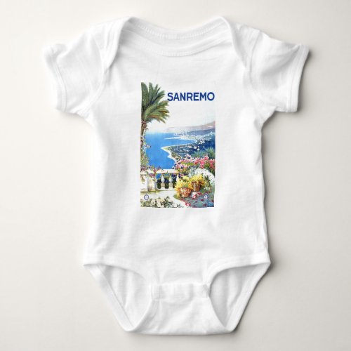 Vintage San Remo Italy Europe Travel Baby Bodysuit